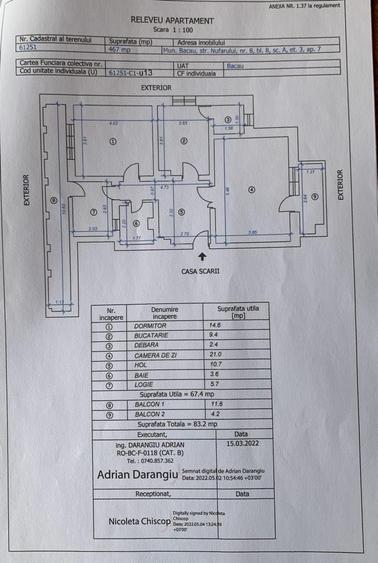 Apartament cu 2 camere decomandat în Bistrița Lac