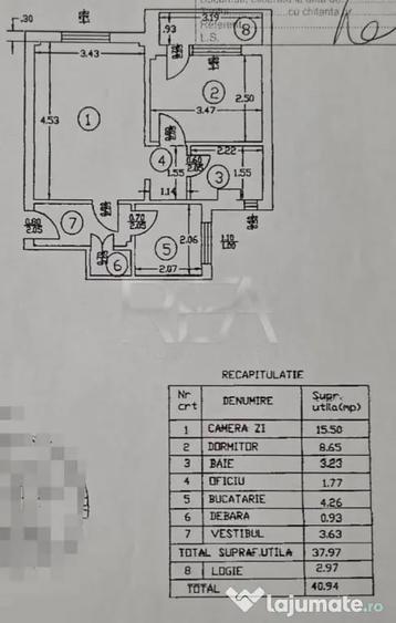 Apartament cu 2 camere semidecomandat în Păcii