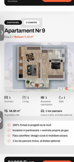 Apartament cu 2 camere în Giroc