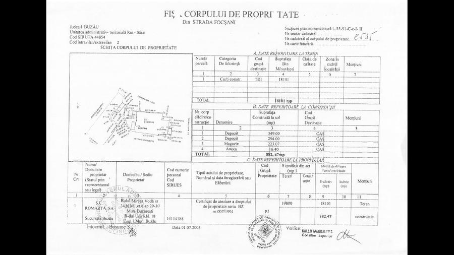 Teren Construcții intravilan de 14101 mp, în Râmnicu Sărat