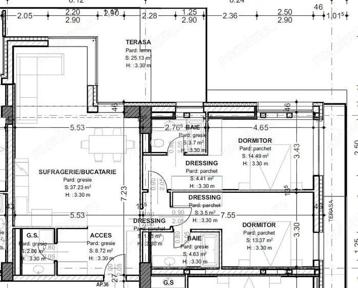 Apartament cu 3 camere decomandat în Central