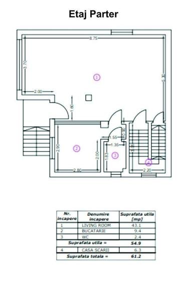 Brancoveanu, casa S+P+1Et+M, 260 mp utili, garaj subteran, adapost ALA - 1