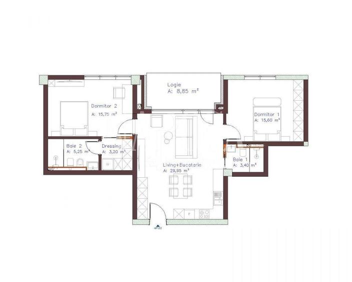 Apartament cu 3 camere în Mărăști — fotografia 2