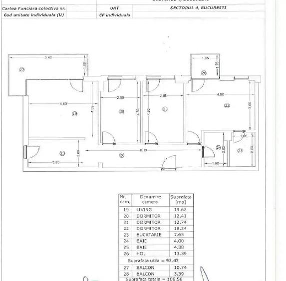 Apartament cu 4 camere în Centrul Civic