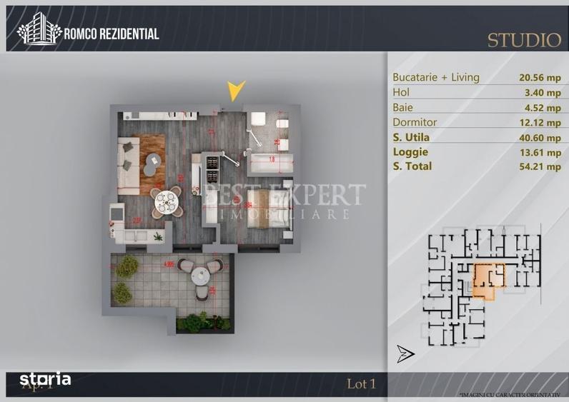 Apartament cu 2 camere în Titan