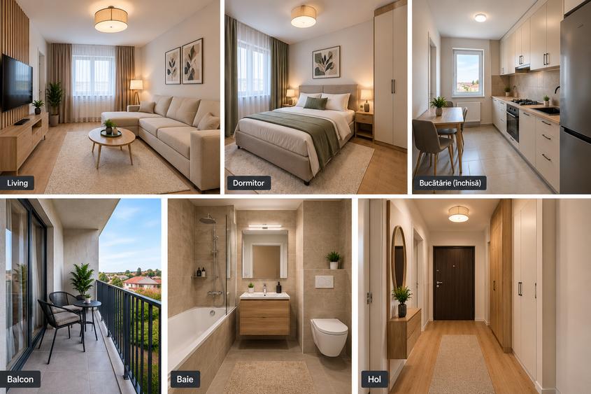 Apartament cu 2 camere decomandat în Haliu