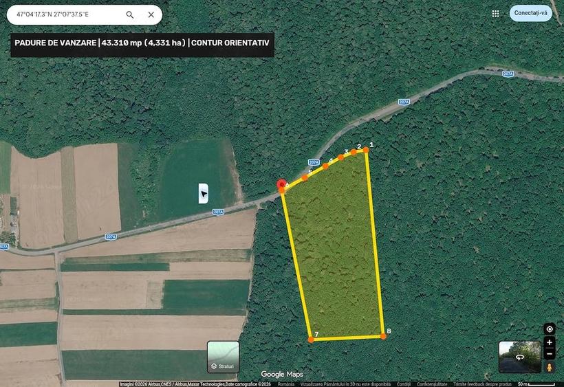 Teren de 43300 mp, în Valea Adâncă
