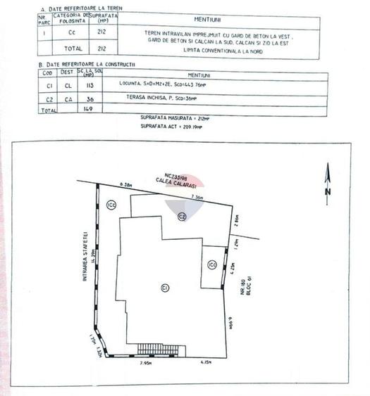 Casă individuală cu 12 camere cu Teren 212 Mp în Calea Călărașilor