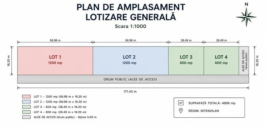 Teren Construcții de 600 mp, în Lazu