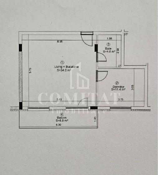 Apartament cu 2 camere semidecomandat, mobilat în Florești