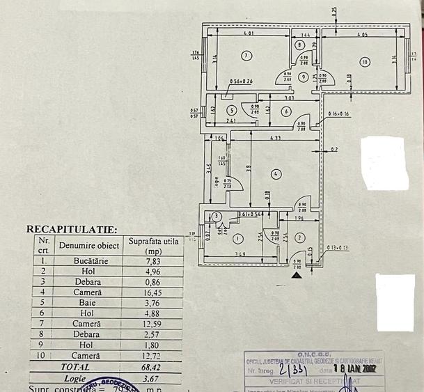 Apartament cu 3 camere semidecomandat, mobilat în Central