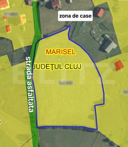 Teren Construcții extravilan de 12474 mp, în Mărișel