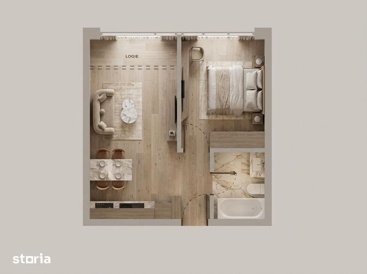 Apartament cu 2 camere în Chiajna