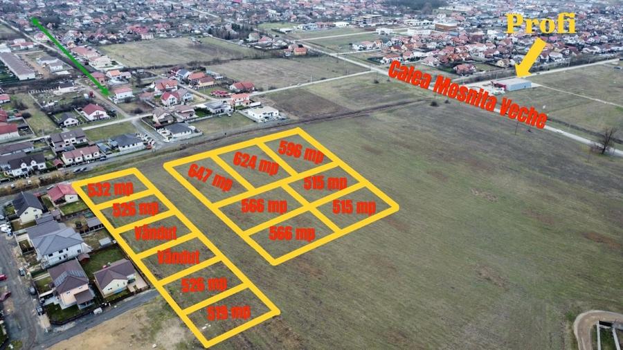 Parcele teren în Mosnita – cartier asfaltat, zona premium - Comision 0% - 1