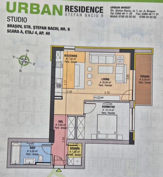Apartament cu 2 camere decomandat în Tractorul