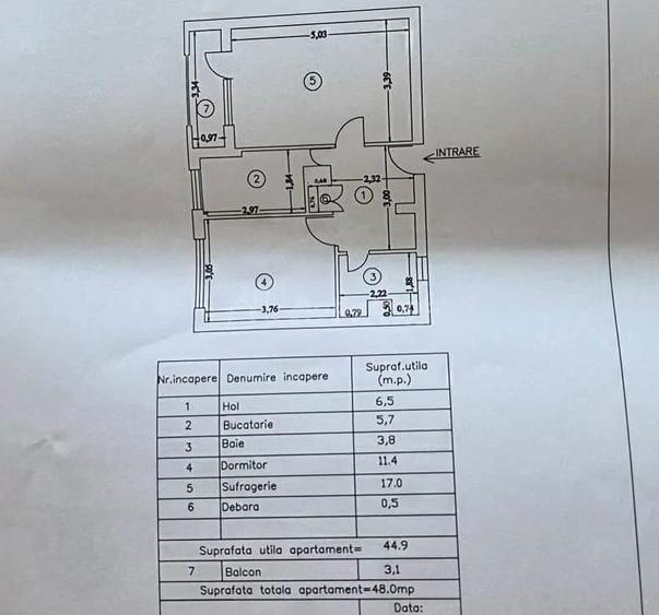 Apartament cu 2 camere decomandat în Nord