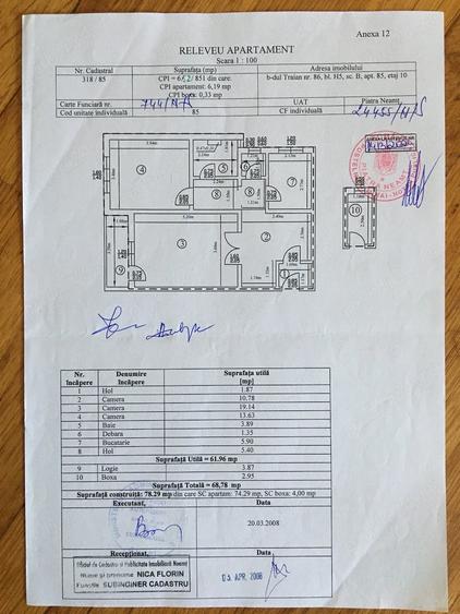 Apartament cu 3 camere semidecomandat în Sud