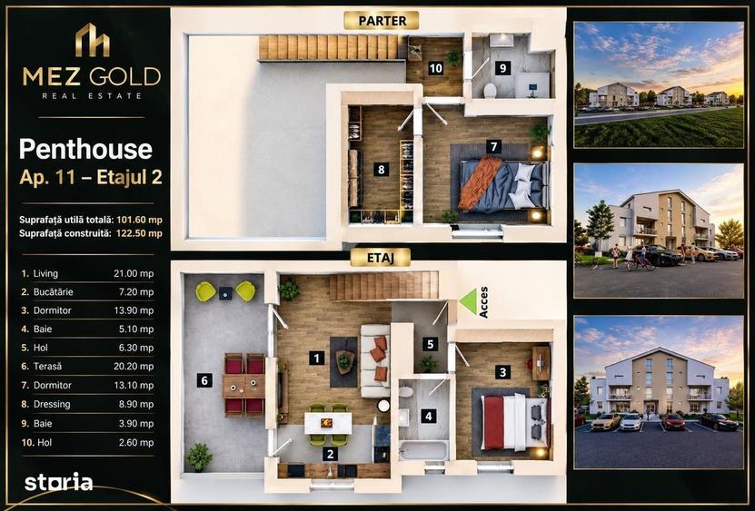 Apartament cu 3 camere în Sânpetru