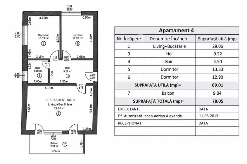 Apartament cu 3 camere decomandat, mobilat în Central