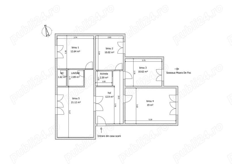 Apartament cu 4 camere decomandat, mobilat în Canta