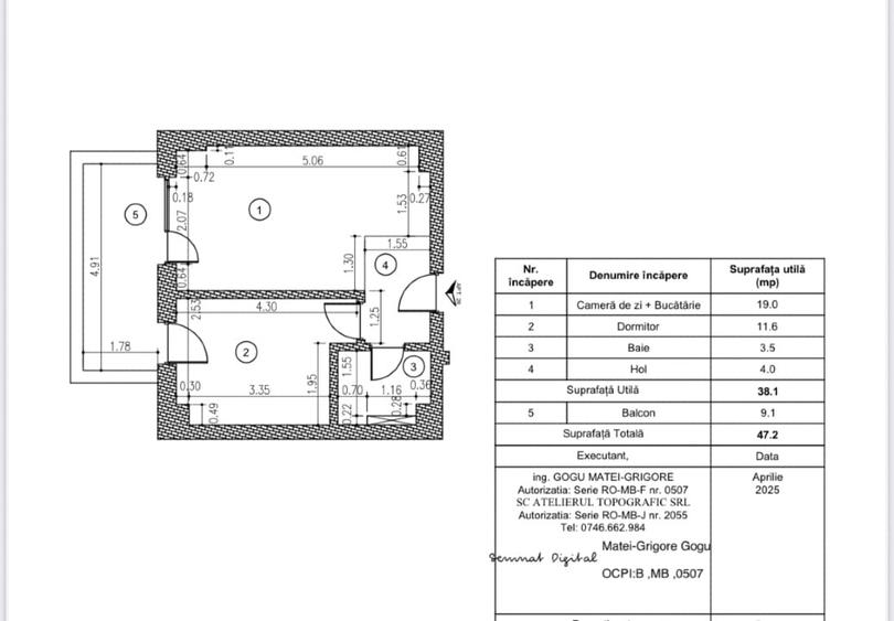 Apartament cu 2 camere semidecomandat în Aviației