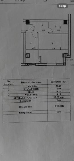 Garsonieră decomandată în Ozana