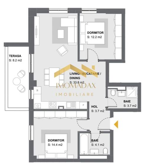 Aradului-3 Camere-Etaj 1 - 15