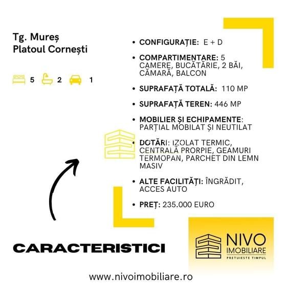 Casă individuală cu 4 camere cu Canalizare în Platou