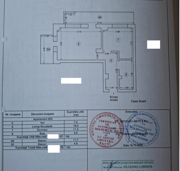 Apartament cu 2 camere în Central
