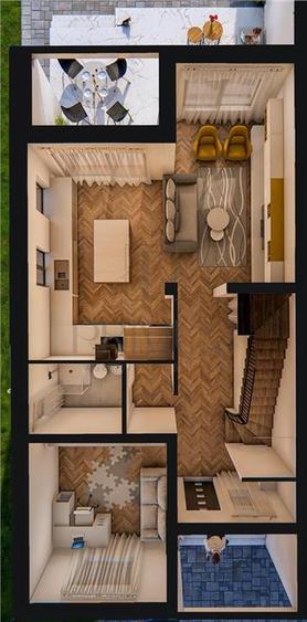 Duplex cu 4 camere cu Canalizare în Aeroport