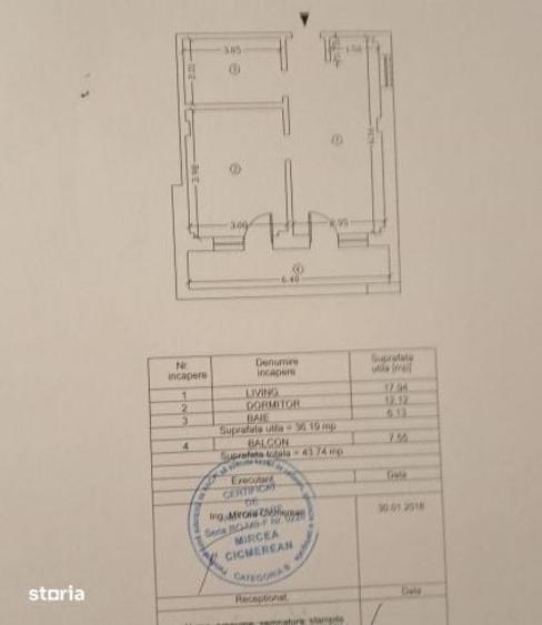 Apartament cu 2 camere în Nord