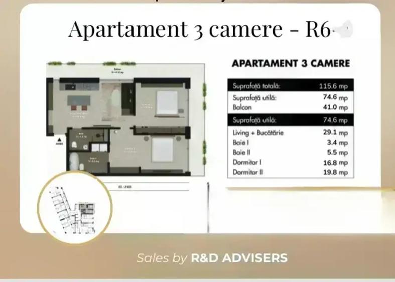 Apartament cu 3 camere semidecomandat în Unirii