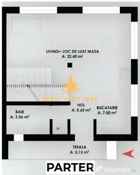 Casă cu 3 camere cu Teren 220 Mp în Central