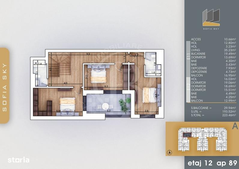 Apartament cu 4 camere în Titan