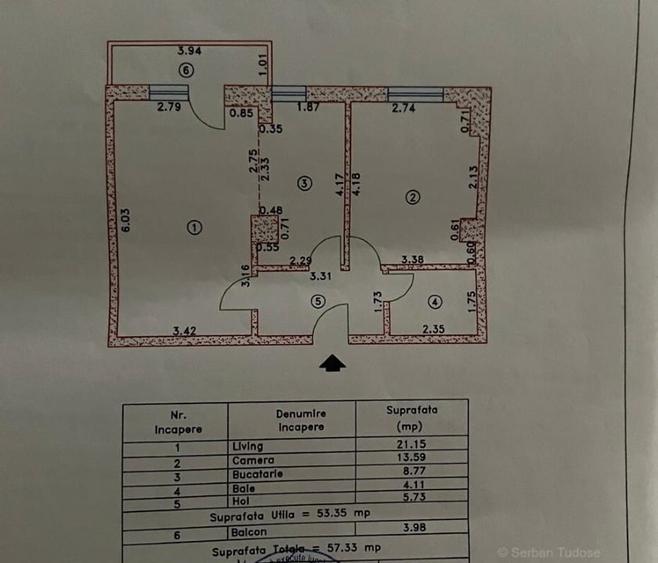 Apartament cu 2 camere decomandat, mobilat în Grozăvești