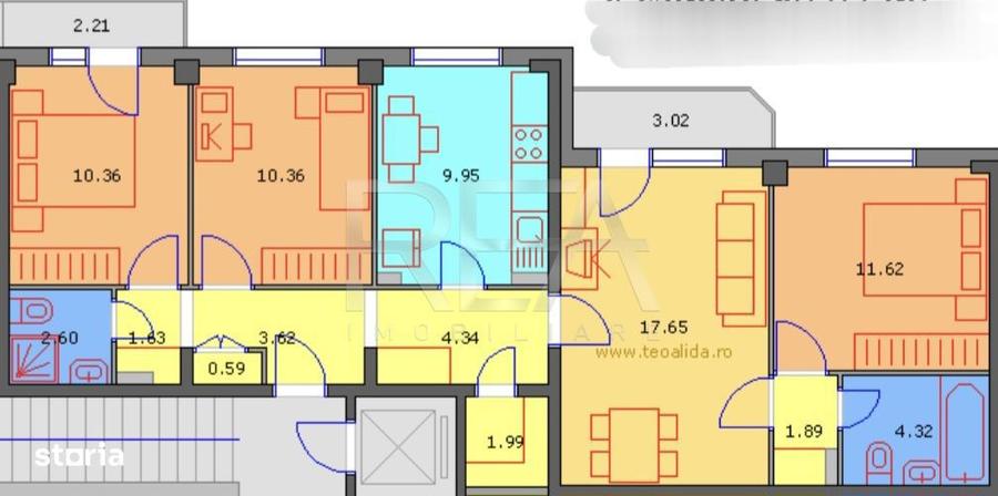 Apartament cu 4 camere semidecomandat în Ghencea
