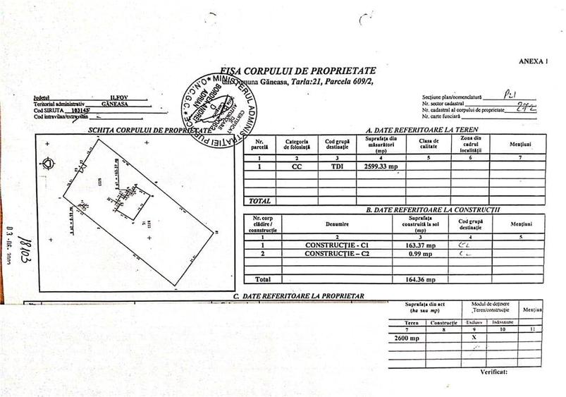 Teren de 2600 mp, în Găneasa