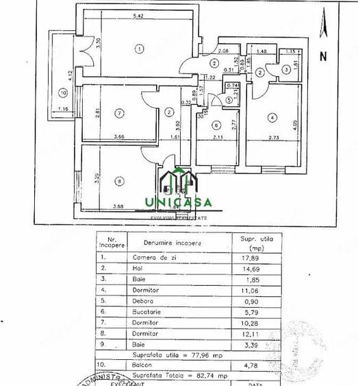 Apartament cu 4 camere decomandat în Nord