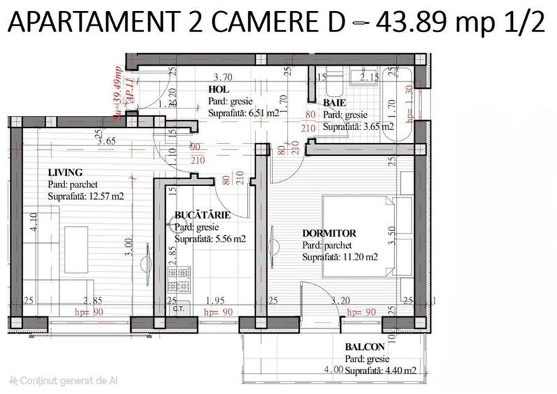 Apartament cu 2 camere decomandat, mobilat în Lunca Cetățuii