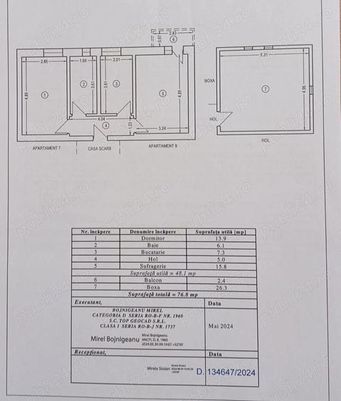 Apartament cu 2 camere decomandat în Central