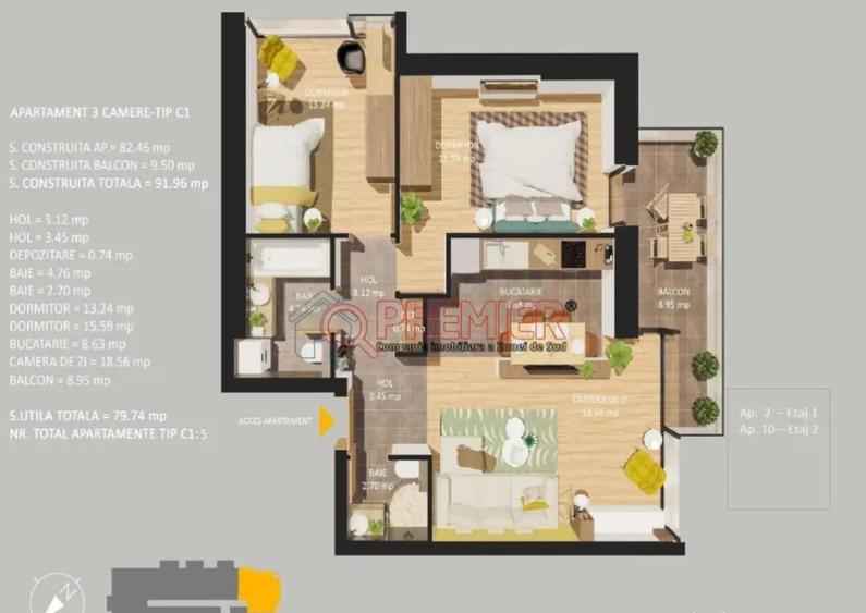 Apartament cu 3 camere decomandat în Cotroceni