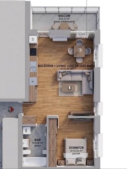 Apartament cu 2 camere decomandat, mobilat în Central