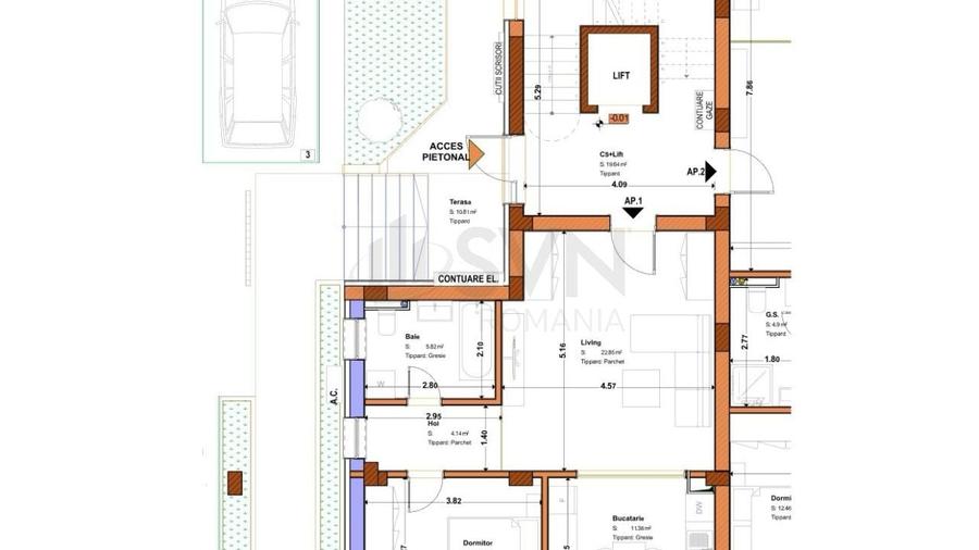 Apartament cu 2 camere în Timpuri Noi