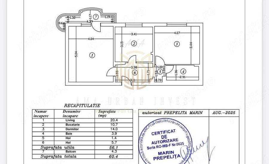 Apartament cu 2 camere decomandat, mobilat în Brâncoveanu