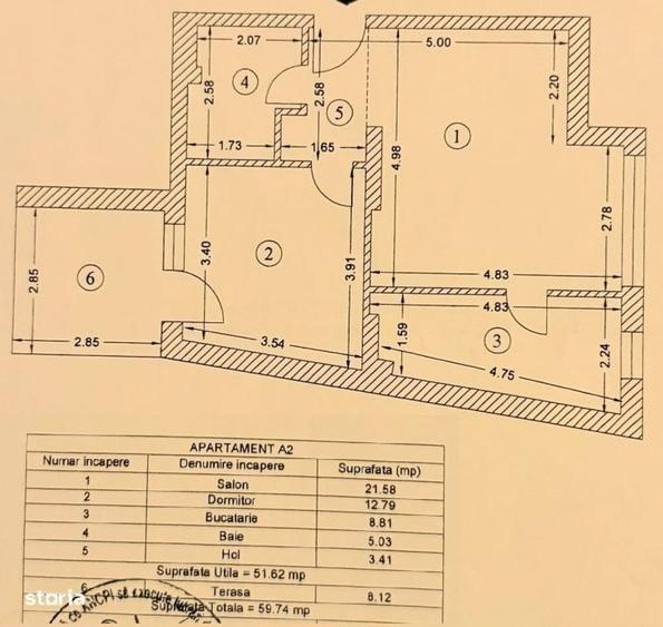 Apartament cu 2 camere în Tudor Vladimirescu