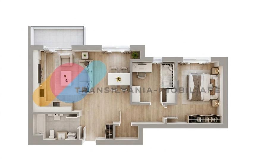 Apartament cu 3 camere semidecomandat în Chinteni