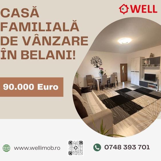 Casă individuală cu 4 camere cu Teren 1149 Mp în Belani
