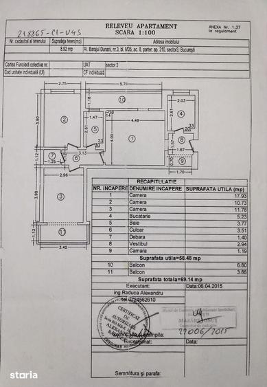 Apartament cu 3 camere semidecomandat în Titan