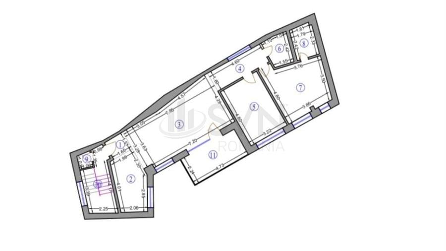 Apartament cu 3 camere decomandat, mobilat în P-ța Romană