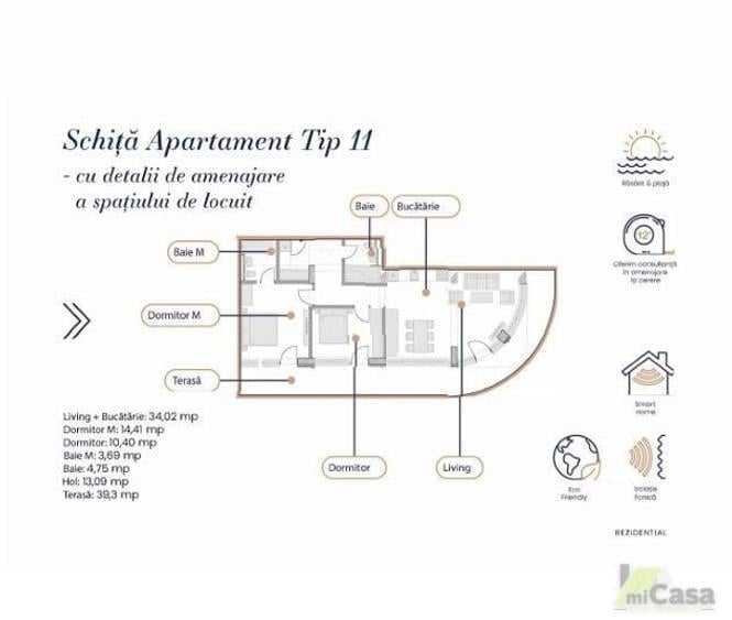 Apartament cu 3 camere în Central